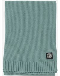 Stone Island - Logo Wool Blend Scarf - Lyst