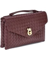Bottega Veneta - Shoulder Bag Knot Lock Barolo-M-Brass Lambskin Leather - Lyst