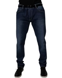 Dolce & Gabbana - Blue Washed Cotton Stretch Skinnydenim Jeans - Lyst