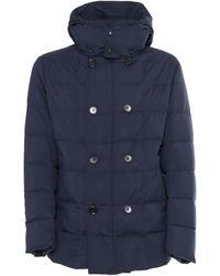 Fay - Double Breasted Hooded Down Jacket - Lyst
