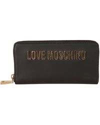 Love Moschino - Logo Plaque Applique Zip-Around Wallet - Lyst