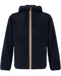 K-Way - Hooded Zip-Up Jacket Polyester Sweater - Lyst