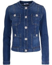 Liu Jo - Denim Jacket With Logo Buttons - Lyst