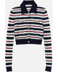 Self-Portrait - Striped Viscose Knit Top - Lyst