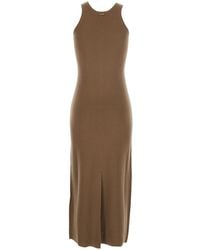 Max Mara - Dress With Round Neck And Slit Virgin Wool - Lyst
