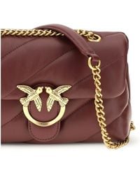 Pinko - Shoulder Bag Love Mini Puff Antique Intense Currant/Antique Calf Leather - Lyst