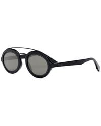 Fendi - Sunglasses Oval Full Rim, Shiny Frame And Smoke Lens Fe40094I01A - Lyst