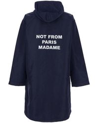 Drole de Monsieur - Hooded Jacket With Fixed Hood And Slogan On Front Back - Lyst