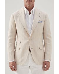 Brunello Cucinelli - Sand Linen Wool Tailored Blazer - Lyst