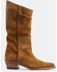 KHAITE - Clive 35 Camel Suede Boots - Lyst