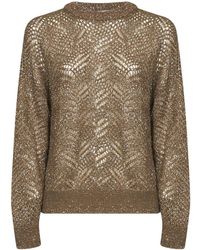Brunello Cucinelli - Dazzling Abstract Leaf Sweater - Lyst