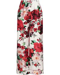 Dolce & Gabbana - Rose Print Pajama Pants - Lyst