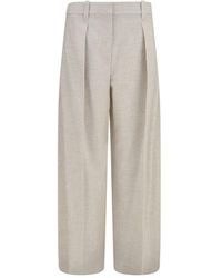 Brunello Cucinelli - Beige Wool Oves Aries Dress Pants - Lyst