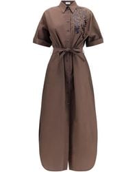 Brunello Cucinelli - Sequined Shirt Dress - Lyst