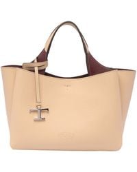 Tod's - Leather Logo Top Handle Bag - Lyst