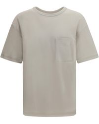 Lemaire - Cotton Blend T-Shirt Cotton; Linen T-Shirts - Lyst