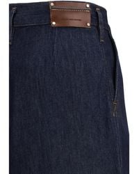 Dries Van Noten - Wide-Leg Pleated Jeans Cotton Trousers - Lyst