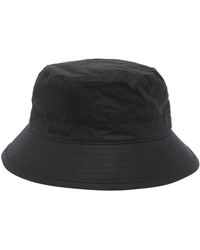 Barbour - Wax Sports Navy Blue Bucket Hat - Lyst
