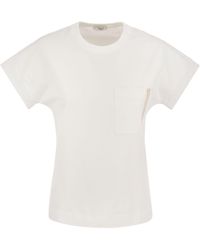 Peserico - Crew-Neck T-Shirt With Pocket - Lyst