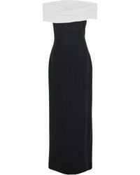 Solace London - Eva Off-Shoulder Long Dress With Draped Detail - Lyst