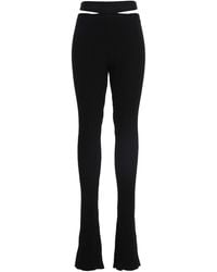 ANDREADAMO - Ribbed Flared Trousers Pant - Lyst