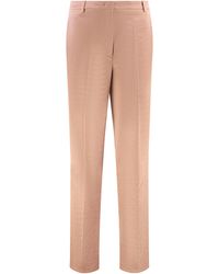 Pinko - Panuro Straight-Leg Trousers Cotton Straight - Lyst