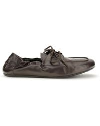 Prada - Lace-Up Sneakers Aged Leather Shoes - Lyst