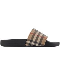 Burberry - Lf Furley L Check Slides - Lyst