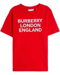 Burberry Cotton T-shirt With Logo Print - Red