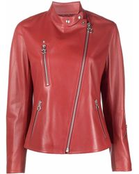 Ferragamo - High-Neck Leather Jacket Clothing - Lyst