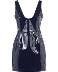 Ferragamo - Leather Mini Dress - Lyst