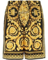 Versace - Knee-Length And Silk Shorts With Barocco Print - Lyst