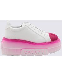 Casadei - White And Pink Leather Sneakers - Lyst
