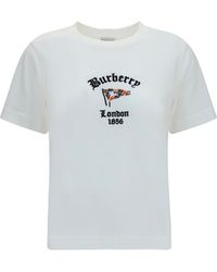 Burberry - Cotton T-Shirt With Check Flag T-Shirts - Lyst