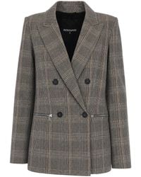 Patrizia Pepe - Prince Of Wales Double-Breasted Blazer - Lyst