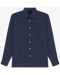 Givenchy - Long Sleeve Shirt With Pocket_Navy - Lyst