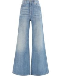 Chloé - High-Rise Wide-Leg Denim Jeans Cotton - Lyst