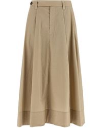 Brunello Cucinelli - Cotton Midi Skirt - Lyst