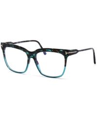 Tom Ford - Eyeglasses Square Full Rim, Shiny Frame And Light Block Lenses Lens Ft5768-B056 - Lyst