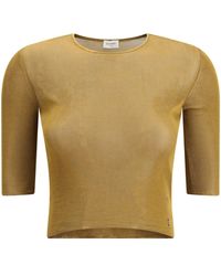 Saint Laurent - Short-Sleeved Top - Lyst