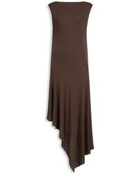 Maison AlaïA - Robe Dos Nu En Jersey De Crêpe Marron Dress - Lyst