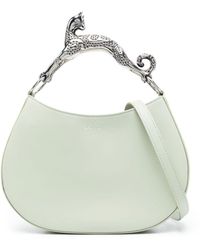 Lanvin - White Hobo Cat Bag With Embellished Metal Handle In Leather Woman - Lyst