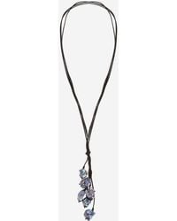 Mela - Suede Necklace With Pearls - Lyst