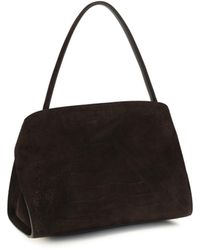 Ferragamo - Shoulder Bag Hug Soft Dark Suede - Lyst