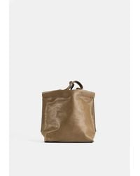 Bea Mombaers - Shopper S Matte Khaki Leather Hand Bags - Lyst