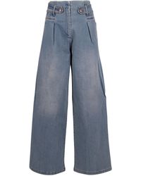Womens Clothing Jeans Straight-leg jeans FEDERICA TOSI Denim Pants in Blue 