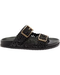 Twin Set - Slip-On Slippers With Lace Effect Leather - Lyst