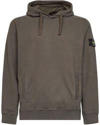 Stone Island - Coal Stretch Organic Cotton Hoodie<Br - Lyst