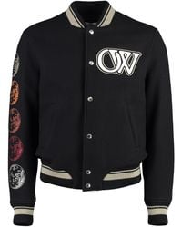 Off-White c/o Virgil Abloh - Moon Phase Logo Wool-blend Varsity Jacket - Lyst