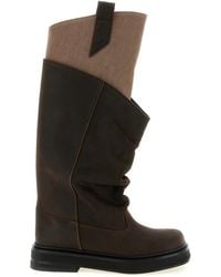 The Attico - Calf Leather Bos Taurus Over The Knee Shoe - Lyst